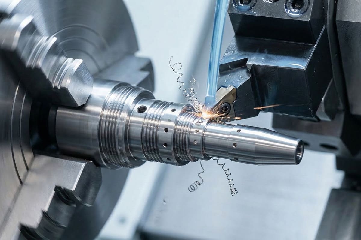 Swiss lathes are processing parts Swiss lathes are processing parts