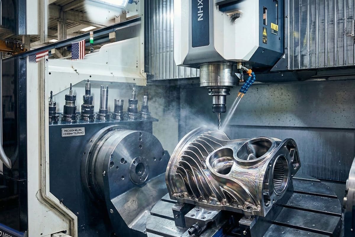 CNC milling of precision metal parts multi axis CNC machining center producing complex precision parts