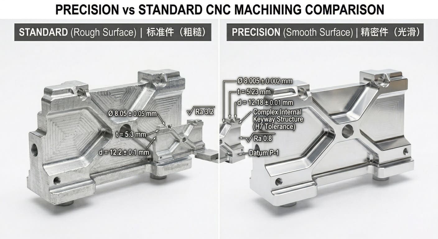 Precision vs Standard CNC difference between precision CNC machining and standard CNC surface finish