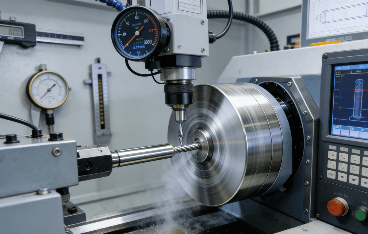 Turning CNC machining in progress