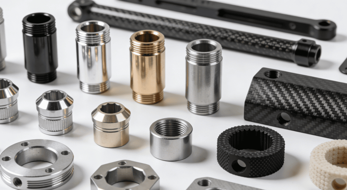 CNC machined parts of aluminum alloy & carbon fiber