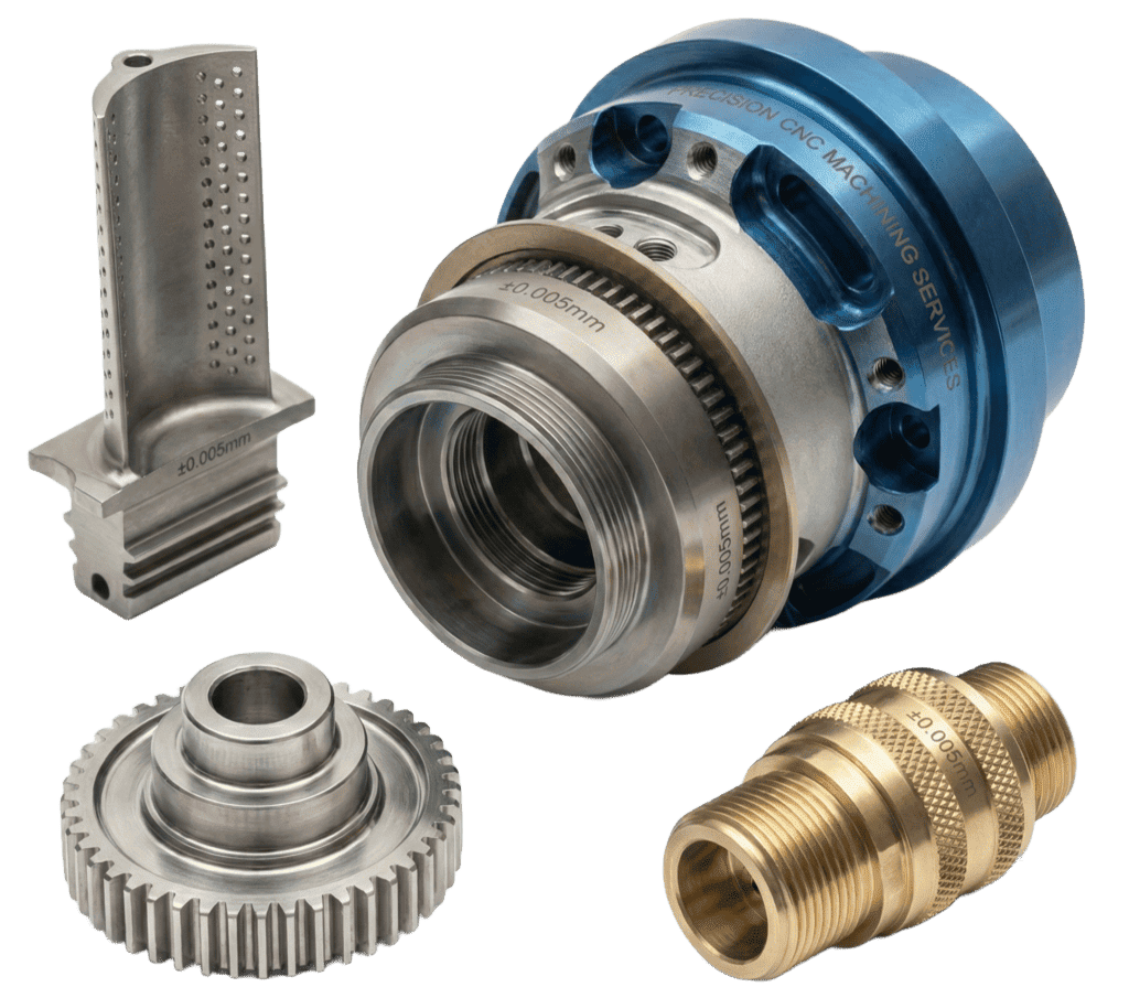 precision cnc machined parts display