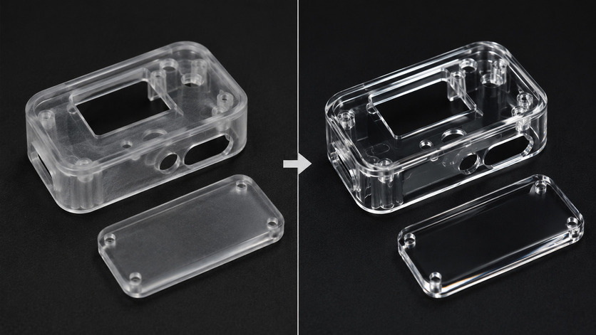 Clear coated SLA resin prototype with improved gloss and transparency