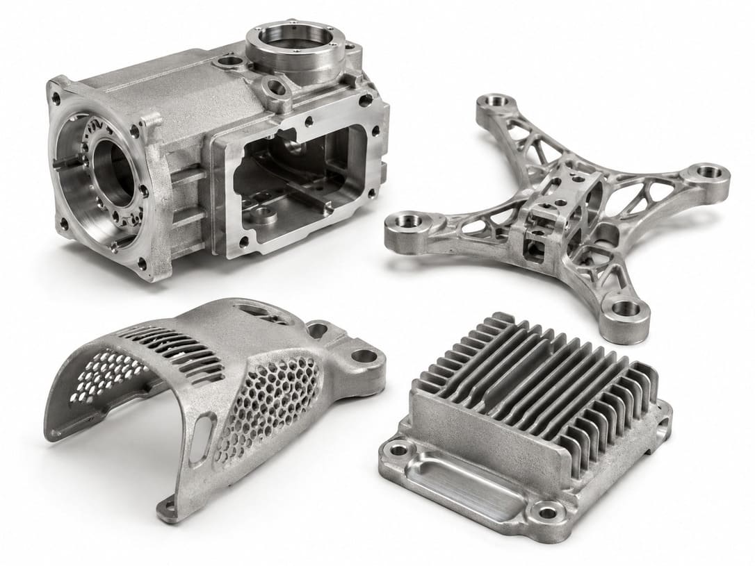 Aluminum metal 3D printed functional parts for lightweight housings robotics and engineering applications