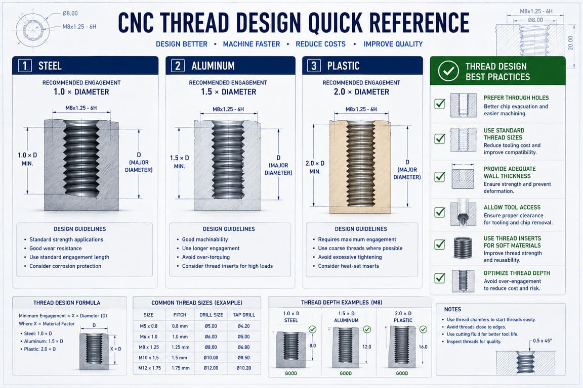 Quick reference guide for CNC thread design best practices and recommended thread engagement lengths.jpg