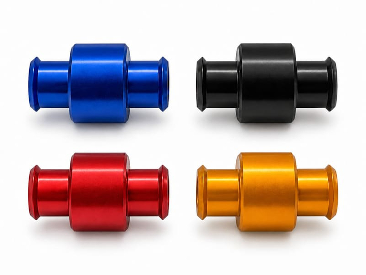 Componentes torneados anodizados en color
