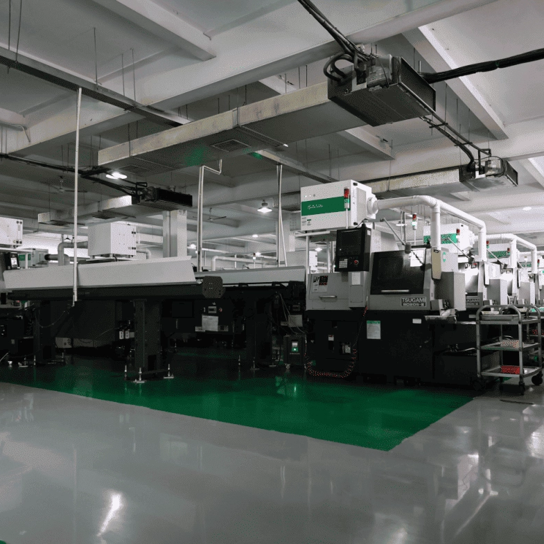 Swiss lathe machining workshop