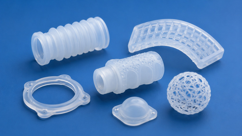 Flexible SLA resin prototype for soft-touch parts seals and grips