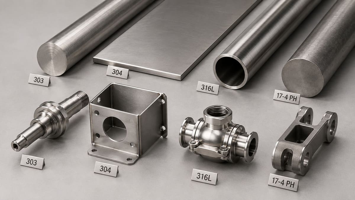 Stainless steel bars, sheets and precision parts in different material grades