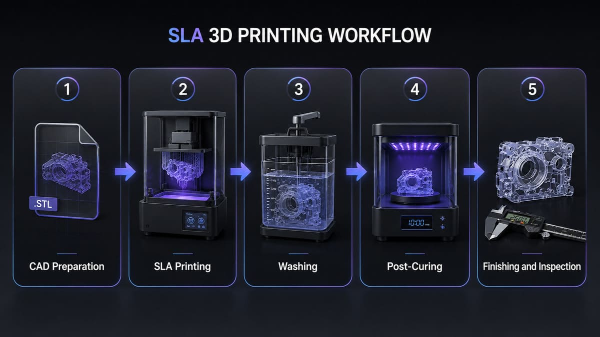SLA 3D printing process from CAD preparation to post-curing and finishing.jpg