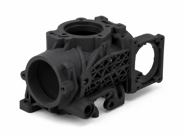 PA12 SLS 3D printed housing and brackets
