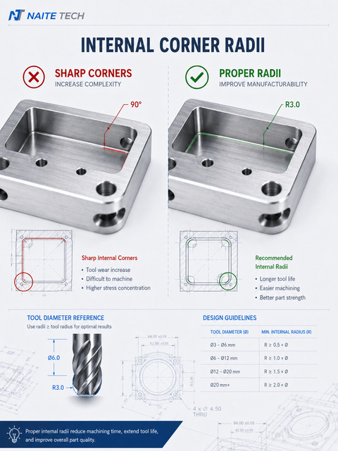 cnc machining internal corner radii​​​​​​​