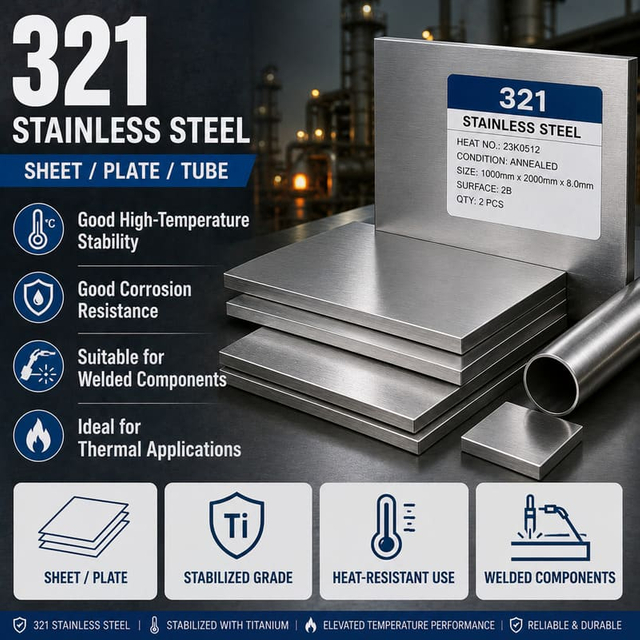 321 Stainless Steel: Properties, Heat Resistance & Applications