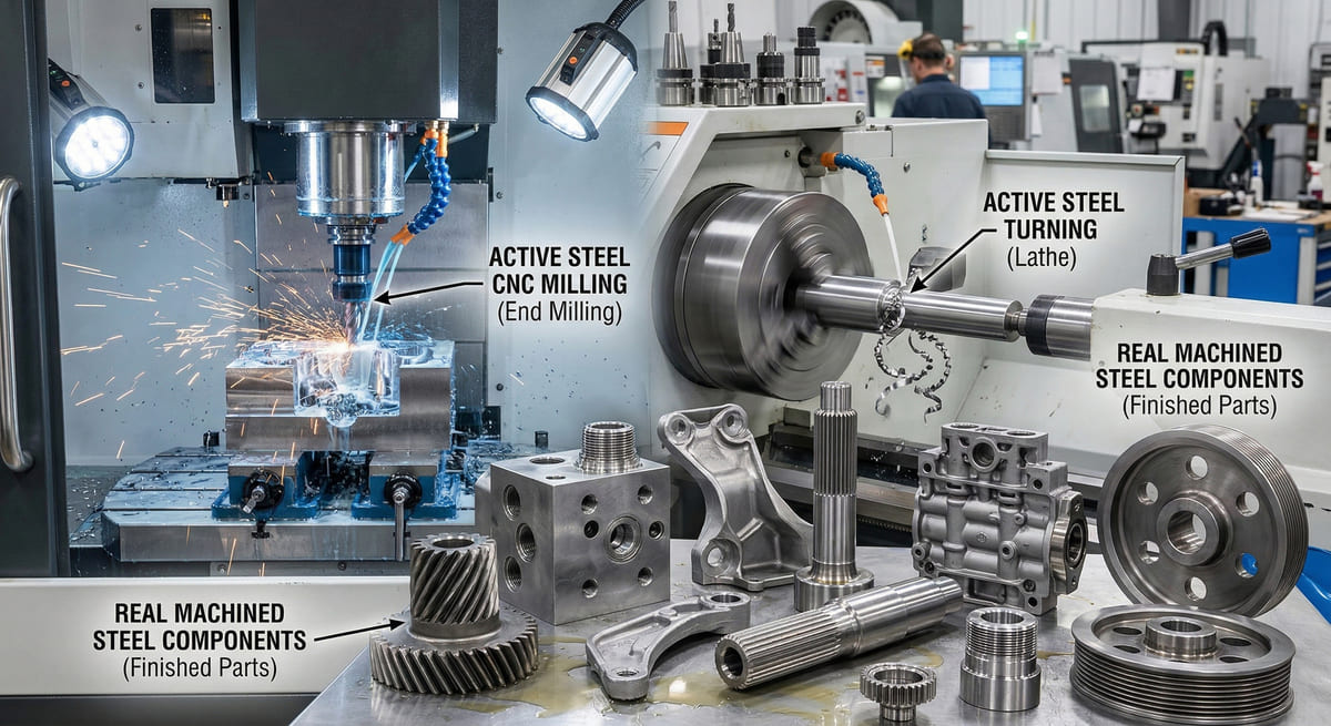 steel cnc machining parts precision steel milling and turning services