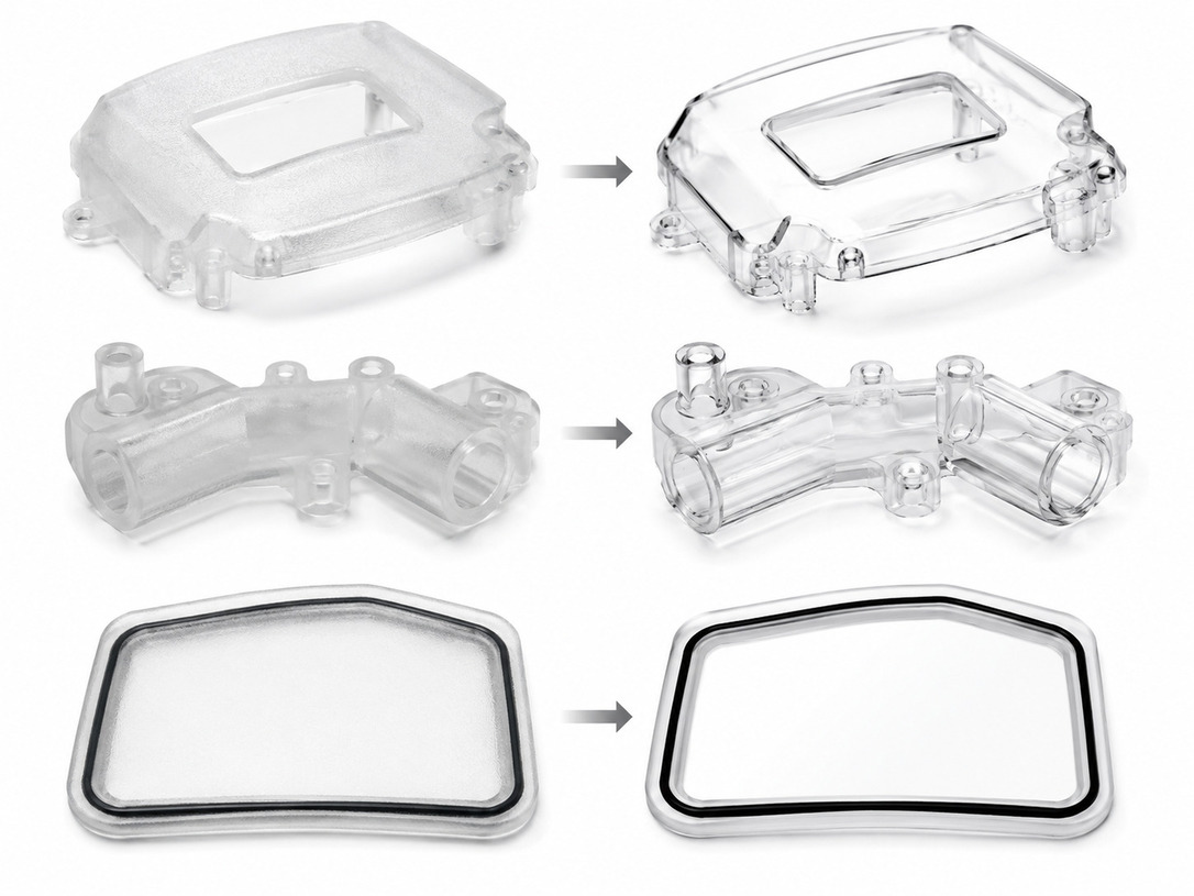 Polishing transparent PolyJet parts to improve clarity and smooth appearance