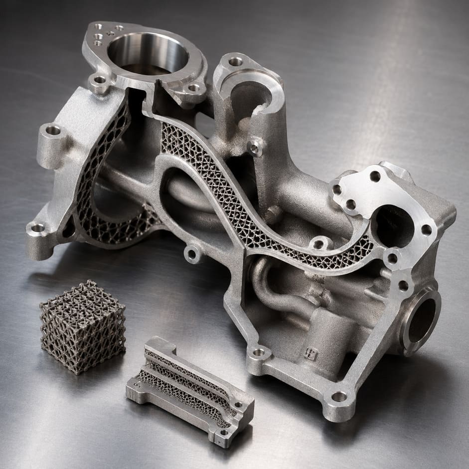 3D printed parts with complex metal geometry