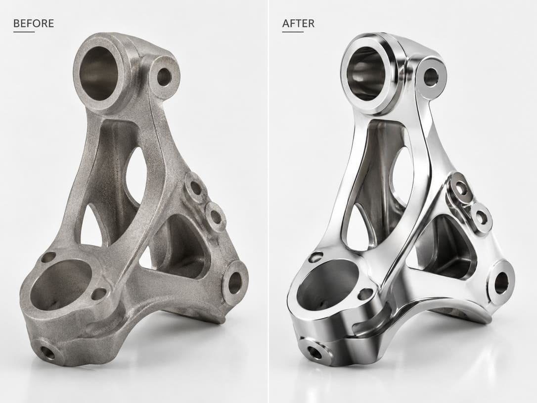 Polished metal 3D printed parts with improved surface smoothness and appearance