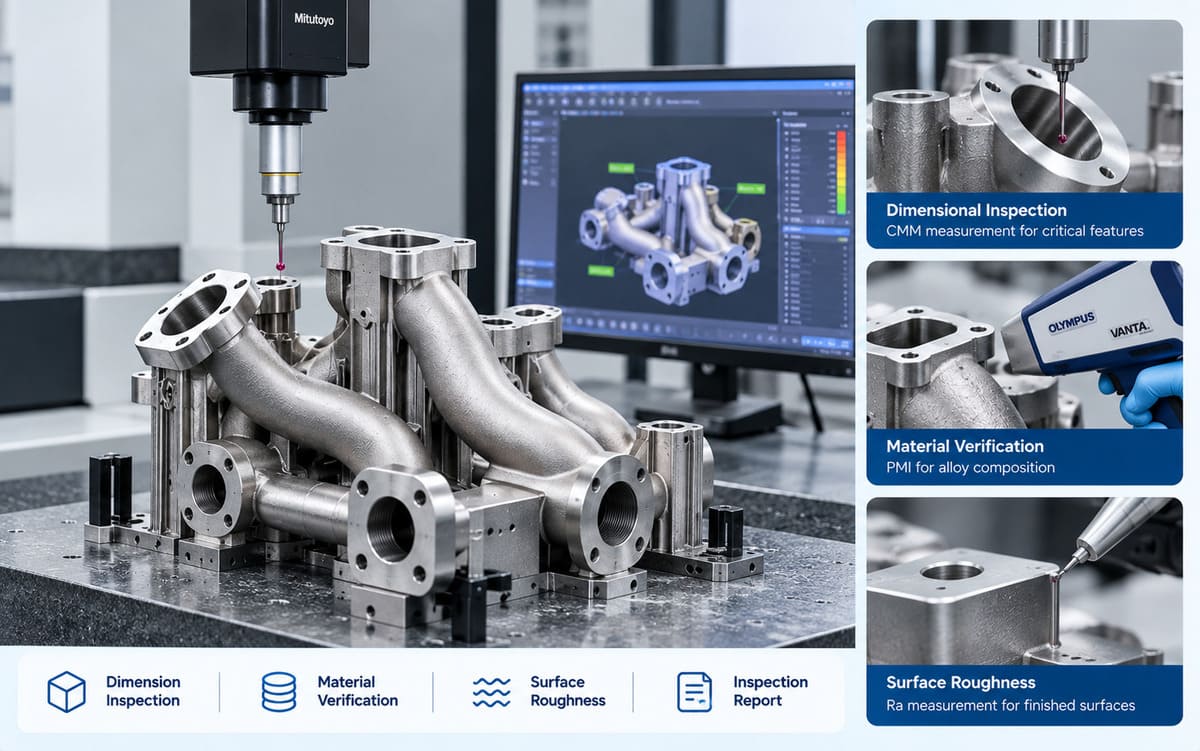 Coordinate measuring machine inspecting a precision feature on a metal additively manufactured component.jpg
