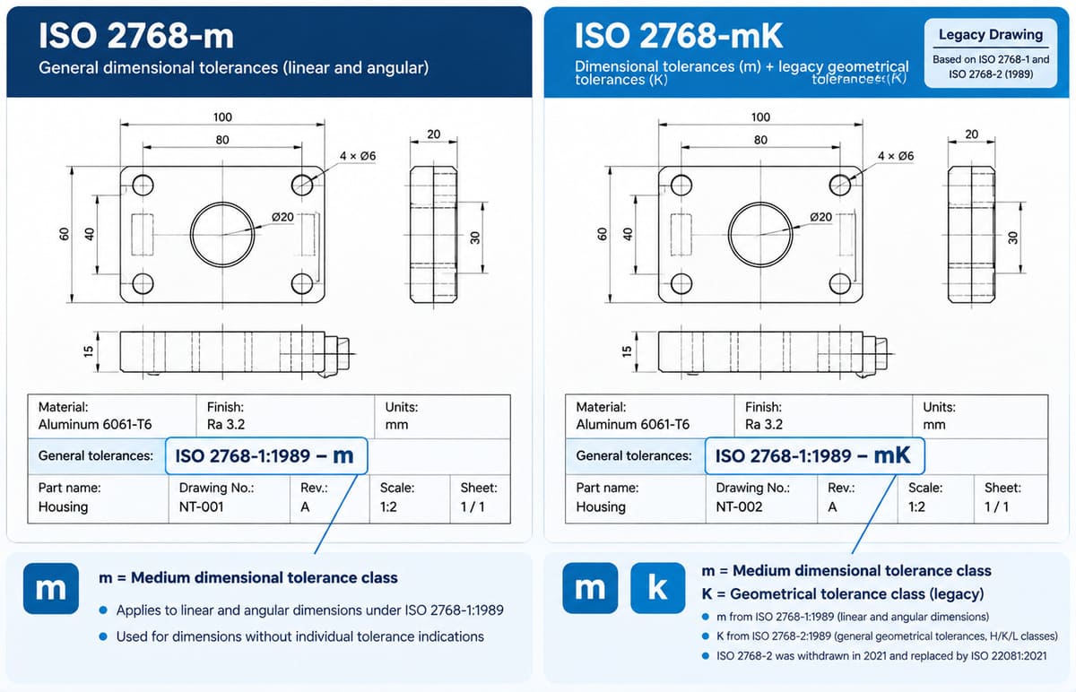 Engineering drawing title blocks comparing ISO 2768-m with legacy ISO 2768-mK notation.jpg