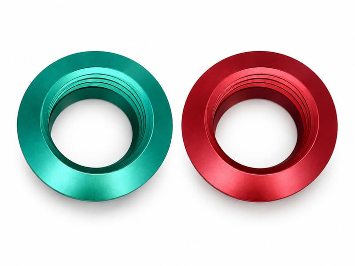Anillos de aluminio roscados anodizados