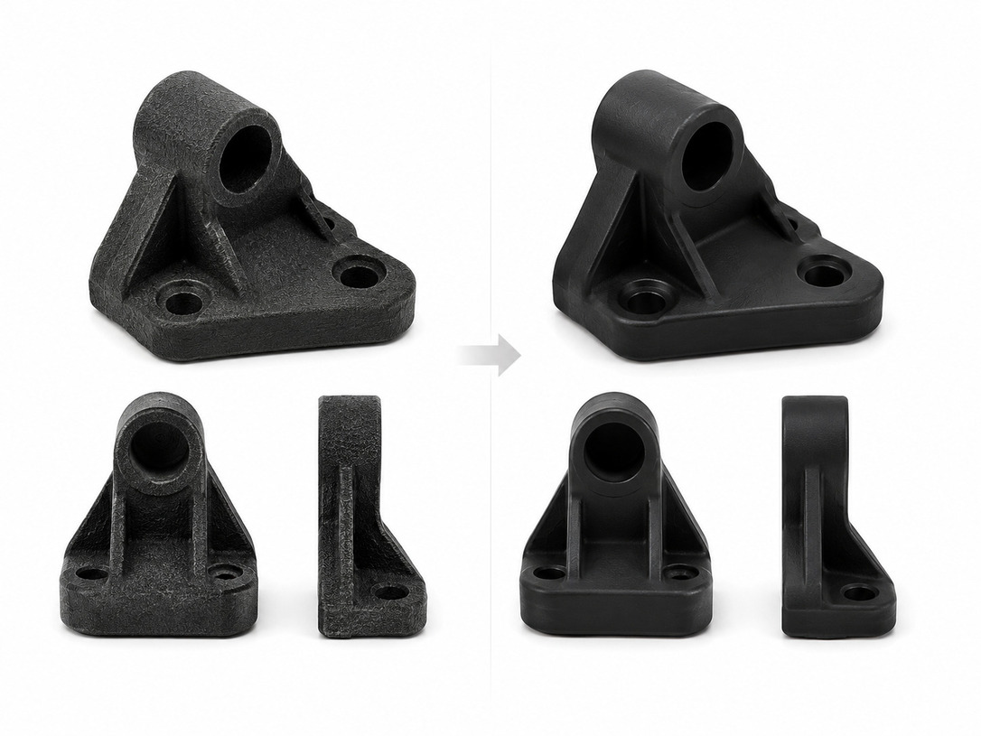 Sanding MJF nylon parts to reduce roughness and improve surface feel