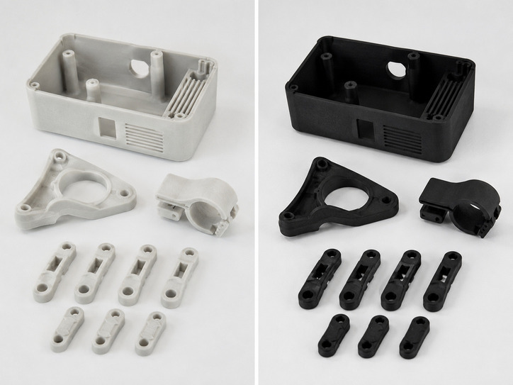 Black dyed SLS nylon parts for functional prototypes and low-volume production