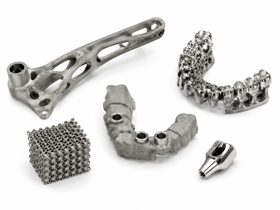 Precision metal 3D printed medical and dental components with complex custom geometries