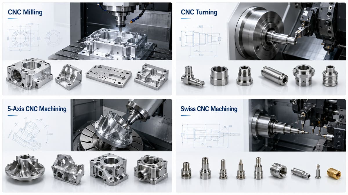 CNC milling, CNC turning, 5-axis CNC machining, and Swiss CNC machining capabilities for custom machined parts..jpg