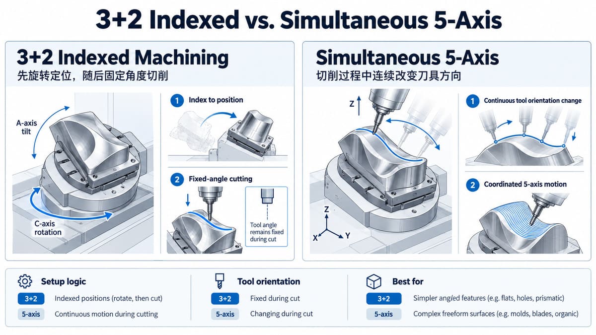 Diagram comparing indexed 3+2 machining and simultaneous 5-axis CNC machining.jpg