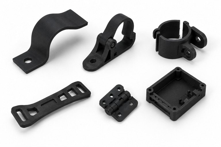 SLS Nylon PA11 tough functional parts for clips hinges and impact-resistant prototypes