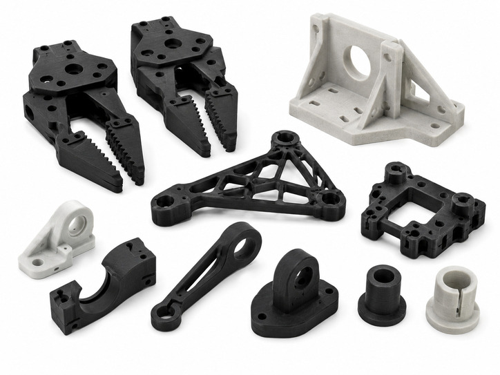 SLS nylon robotics and automation parts for grippers brackets and lightweight components