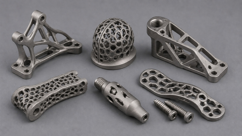 Titanium 3D printed parts