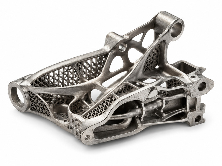 Complex metal 3D printed part with lightweight structure