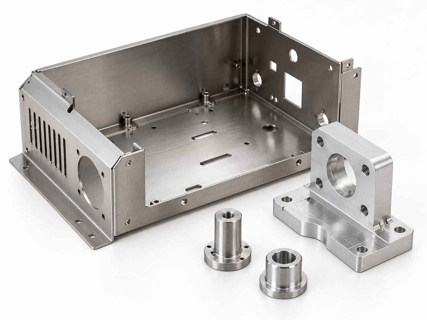 Sheet metal enclosure with precision CNC machined components