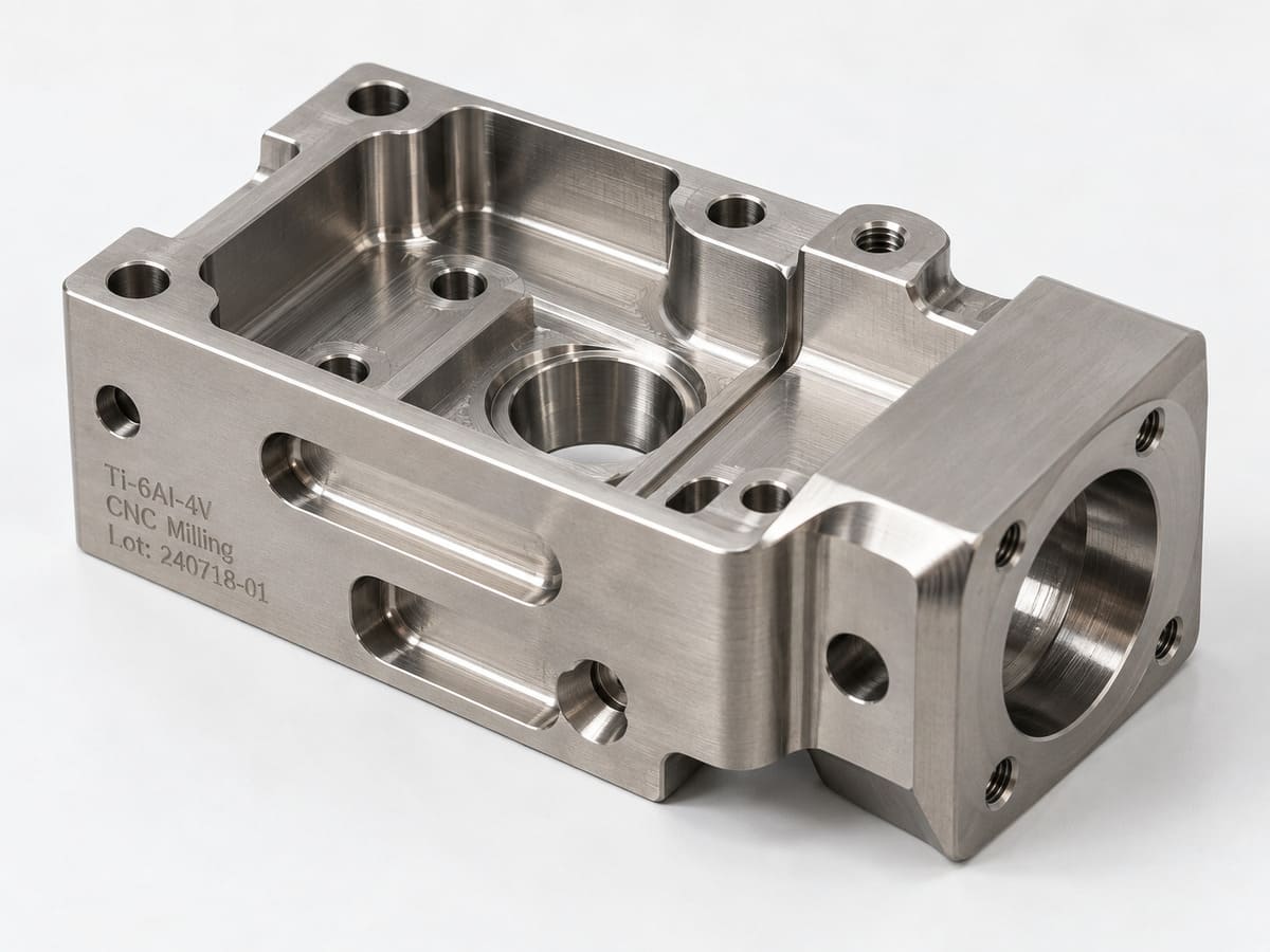 5-axis CNC machined complex titanium component