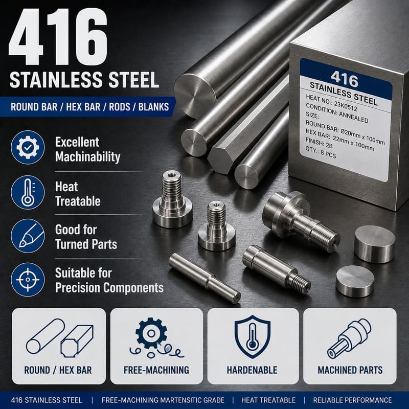 416 Stainless Steel: Properties, Machinability & Applications