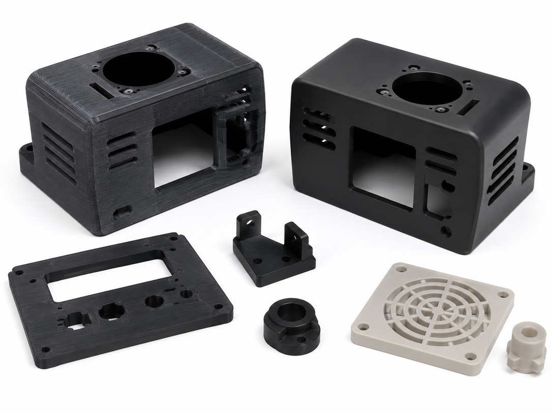 FDM ABS plastic housing prototype for sanding painting and functional testing