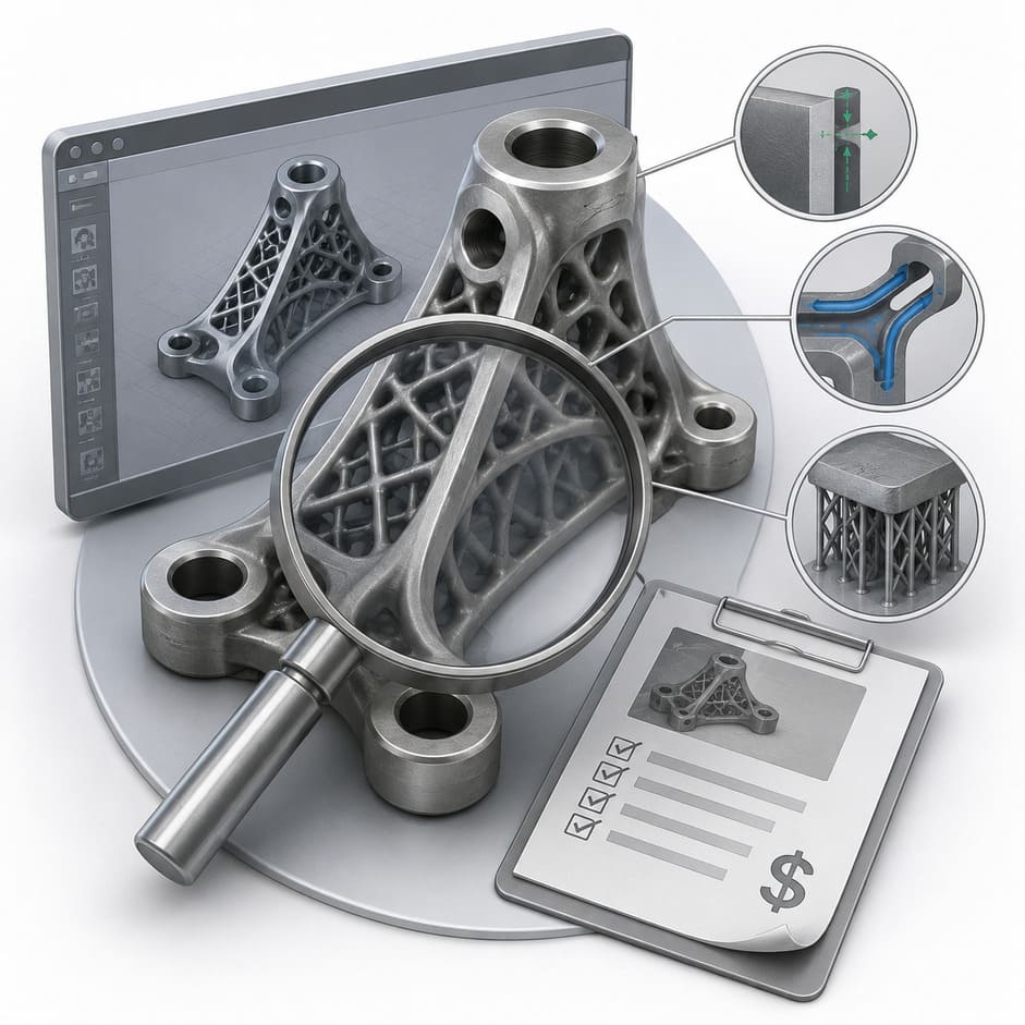 Engineering review and quotation for custom metal 3D printed parts