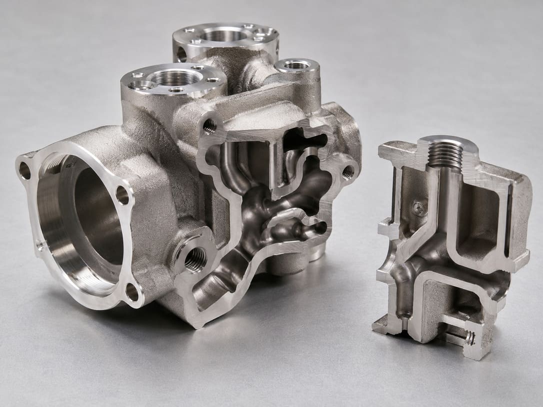 Stainless steel metal 3D printed manifold with internal channels