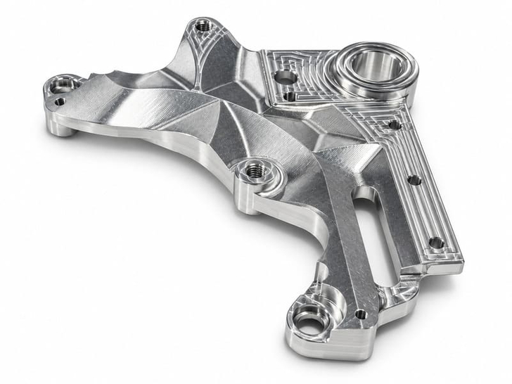 Soporte de aluminio mecanizado complejo
