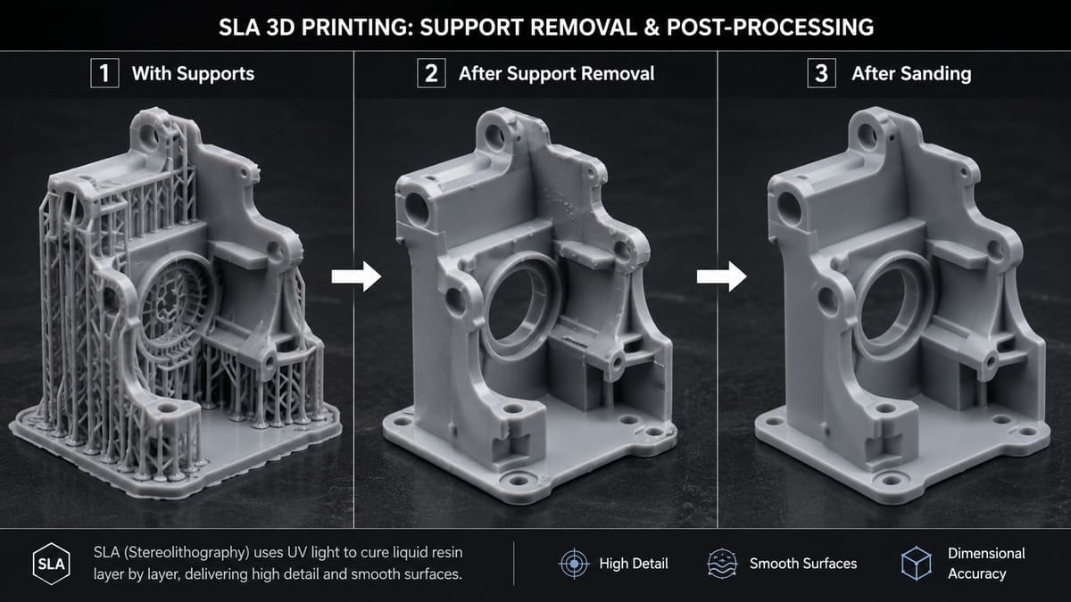Support structures and support marks on an SLA printed resin part.jpg