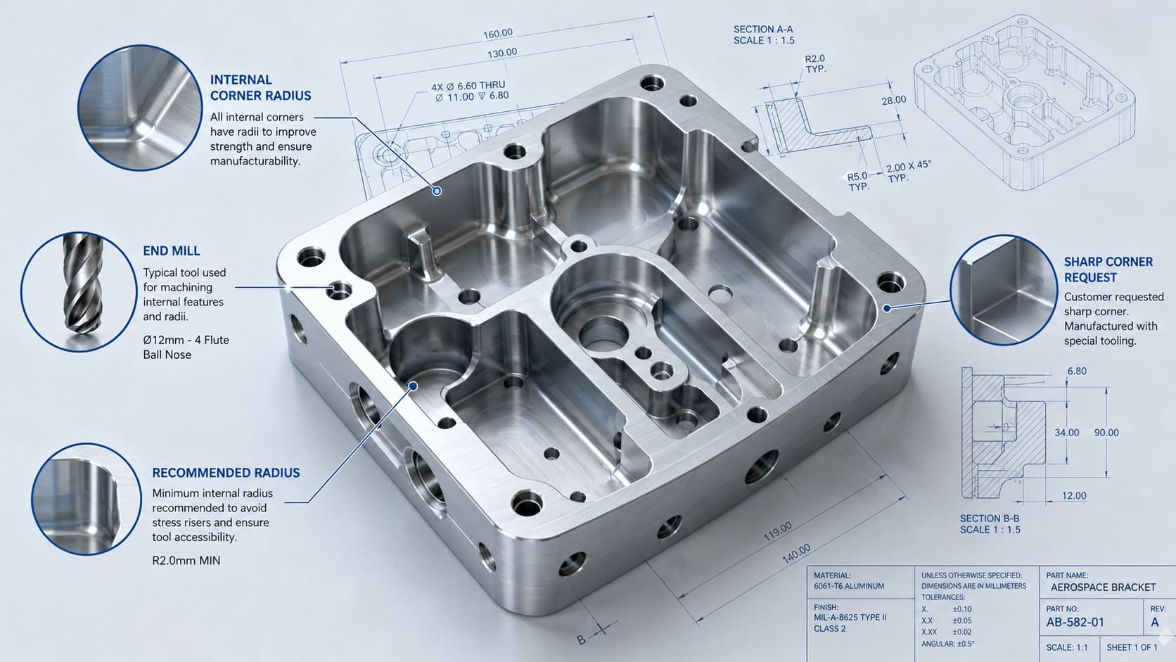 CNC machined aluminum component showing internal corner radius design and machining considerations.jpg