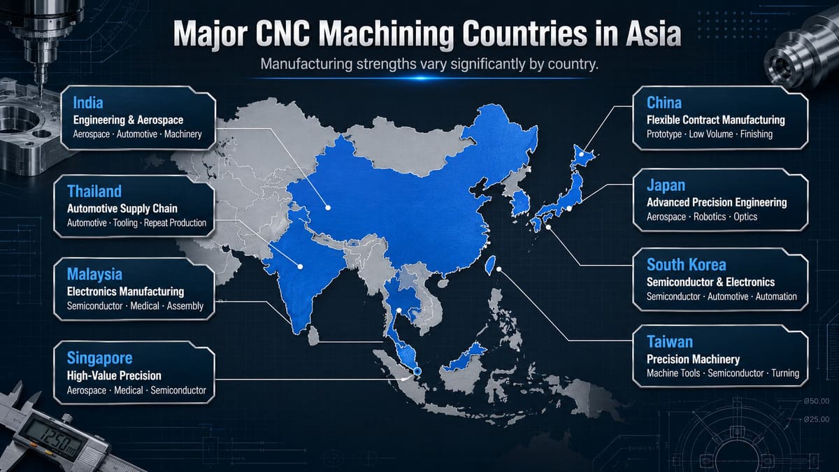 Major CNC machining countries in Asia including China Japan South Korea Taiwan Singapore Malaysia Thailand and India.jpg