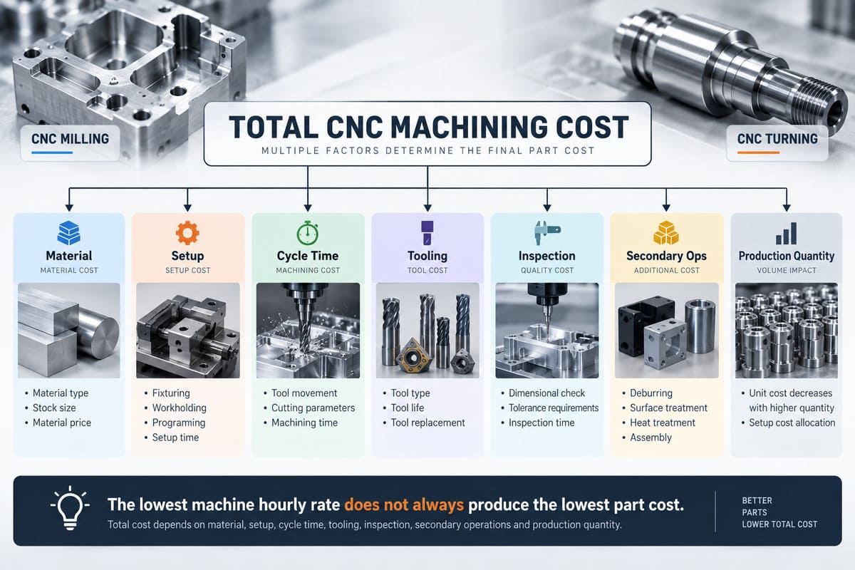 Facteurs de co&ucirc;ts de fraisage et de tournage CNC, y compris le temps de cycle de configuration des mat&eacute;riaux, l'outillage et l'inspection.jpg