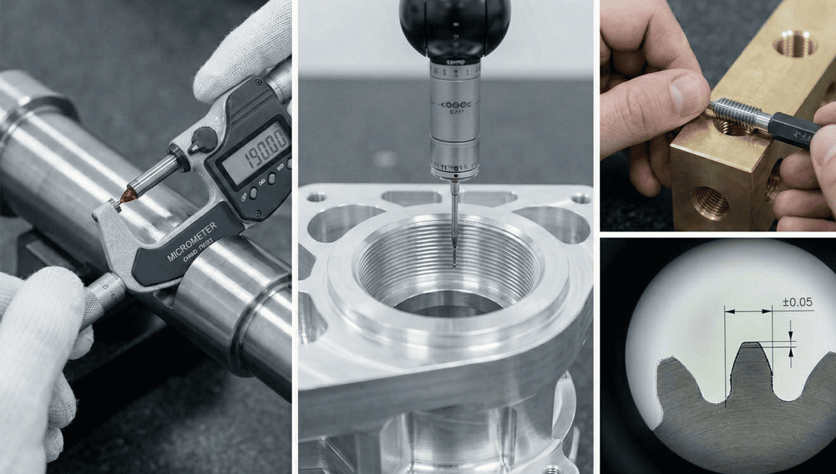 careful quality inspection is being carried out on the cnc components