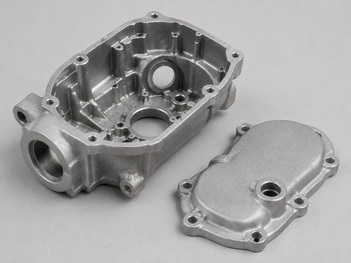 A380 and ADC12 aluminum die-cast housing with ribs, bosses and thin-wall features