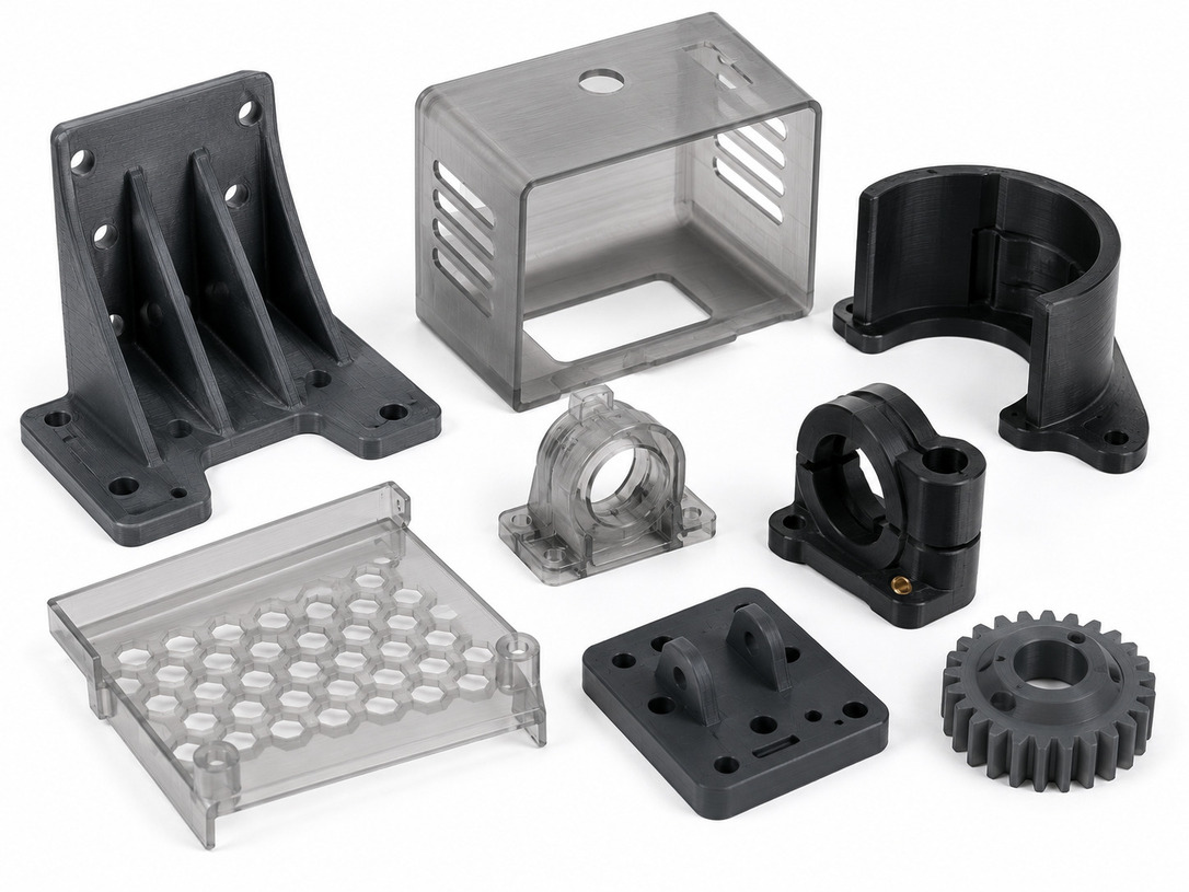 FDM PETG functional plastic parts for brackets guards jigs and prototypes