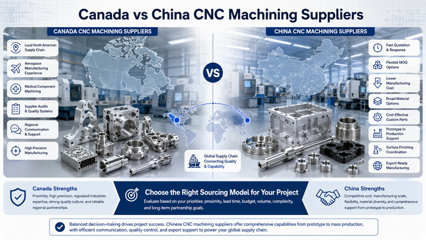 Canada vs China CNC machining suppliers comparison for custom CNC parts sourcing and high precision manufacturing..jpg
