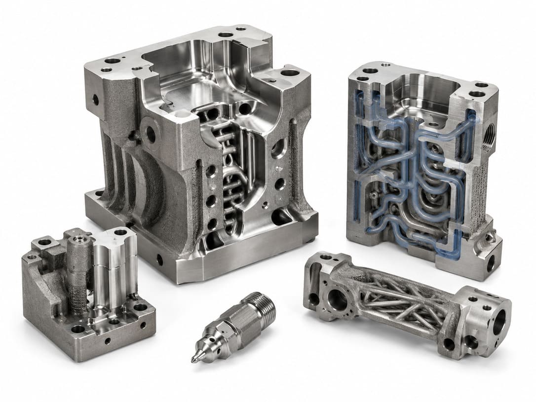 Metal 3D printed tool steel inserts with conformal cooling channels for injection molding