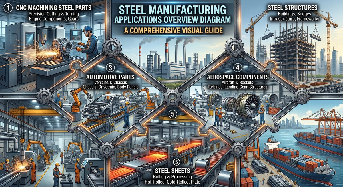 steel engineering material applications in cnc machining automotive aerospace manufacturing